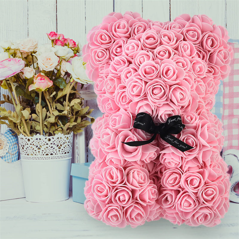 Valentine's Day Gift Rose Bear Eternal Flower Rose Teddy Bear PE Foam Bear 25cm Valentines Day Image