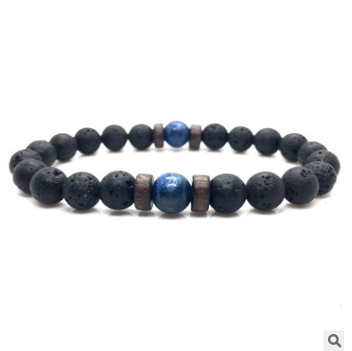 Personality Men's Black Volcanic Stone Bracelet Image