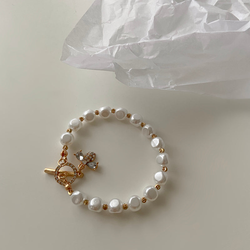 Classic Fashion Natural Stone Pearl Pendant Bracelet For Woman Exquisite New Lucky Cuff Bracelet Anniversary Gift Luxury Jewelry Image