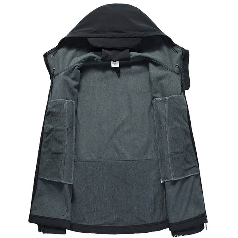 Soft Shell Jacket Men Windproof Hooded Jacket Image