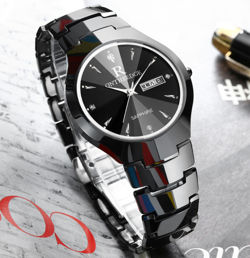 Tungsten Steel Watch Men's Watch Quartz Watch Image