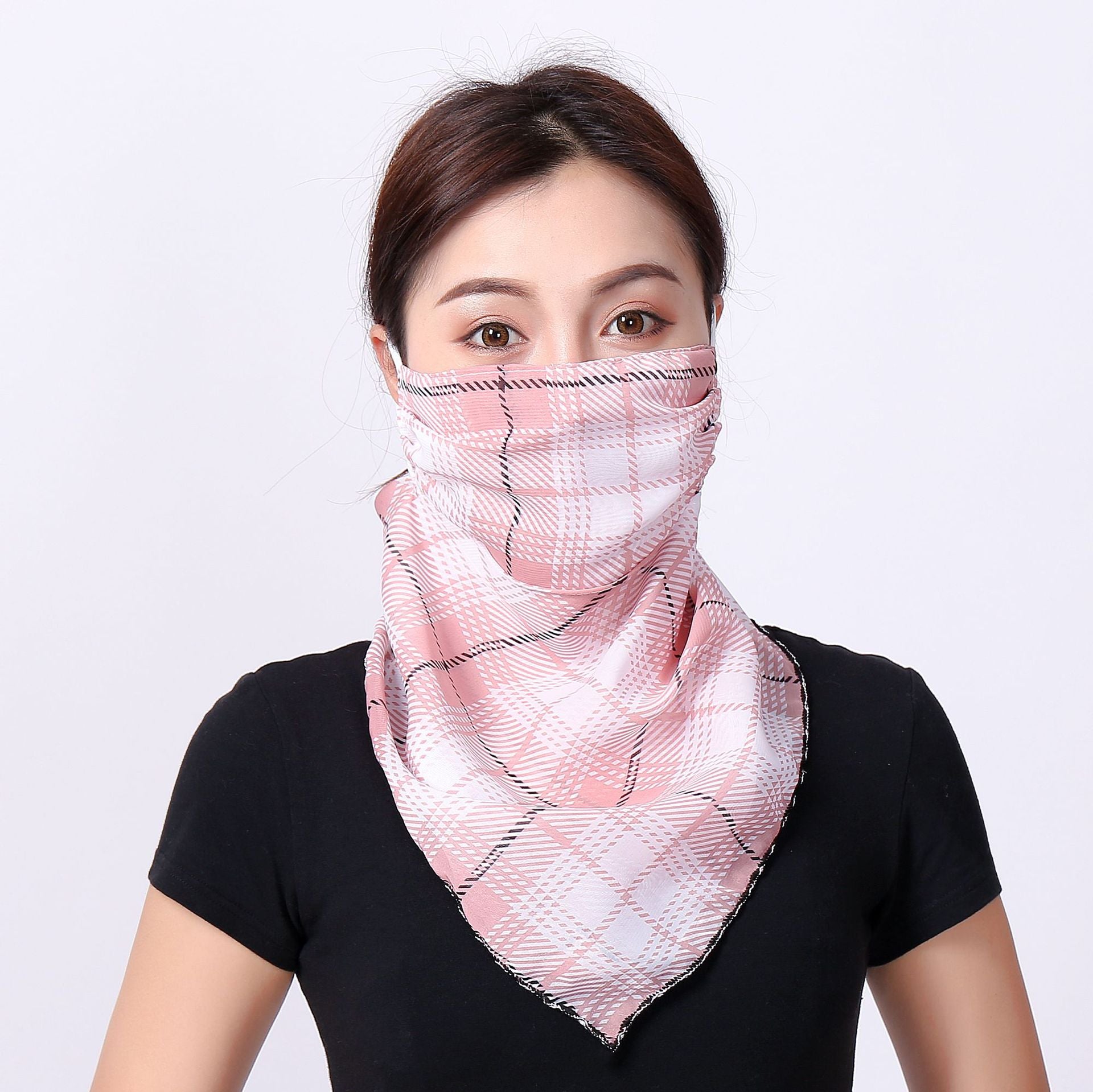 Hanging Ear Thin Face-covering Scarf Triangle Veil Scarf Image