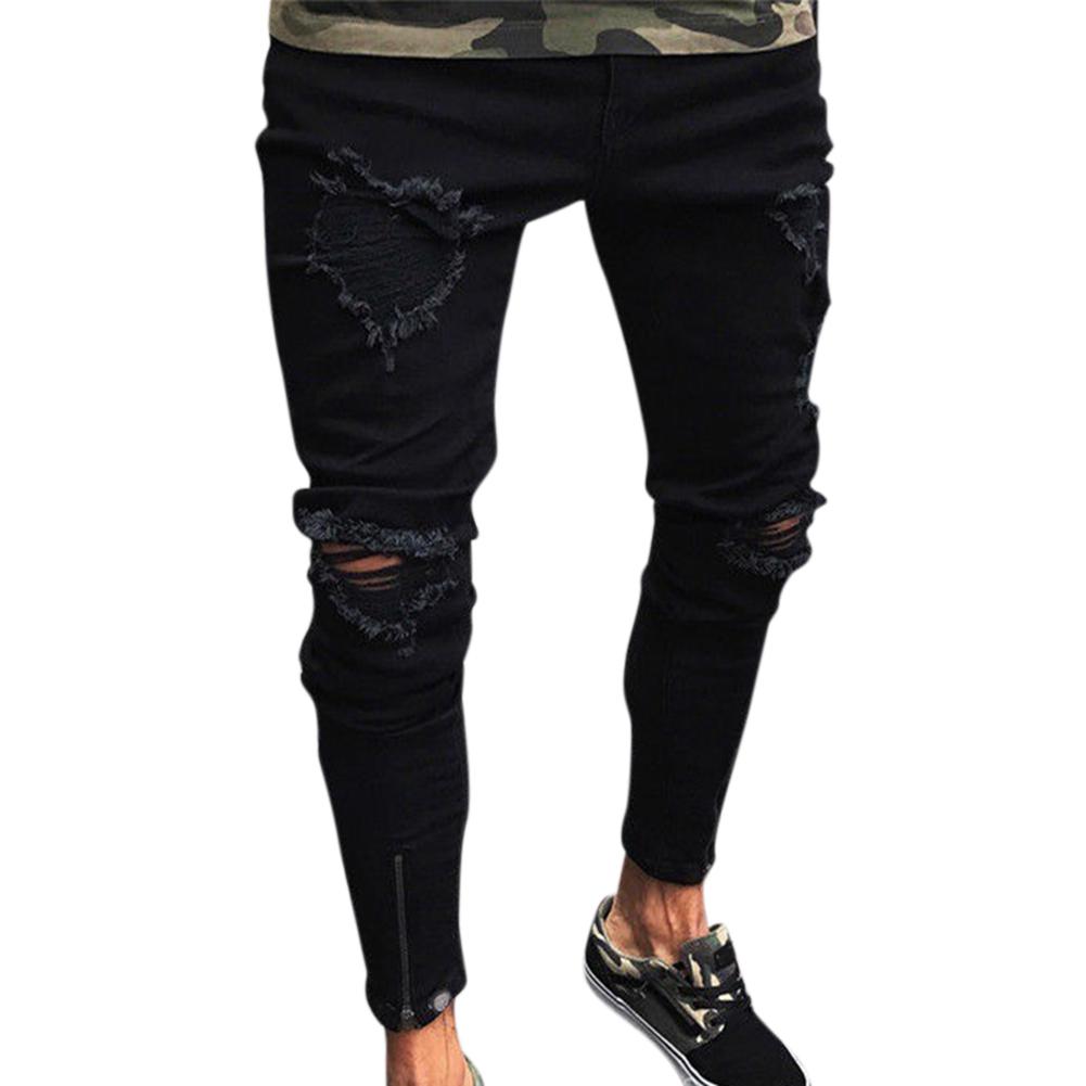 Pants Jeans For Men Trousers Long Basic Broken Clothes Image