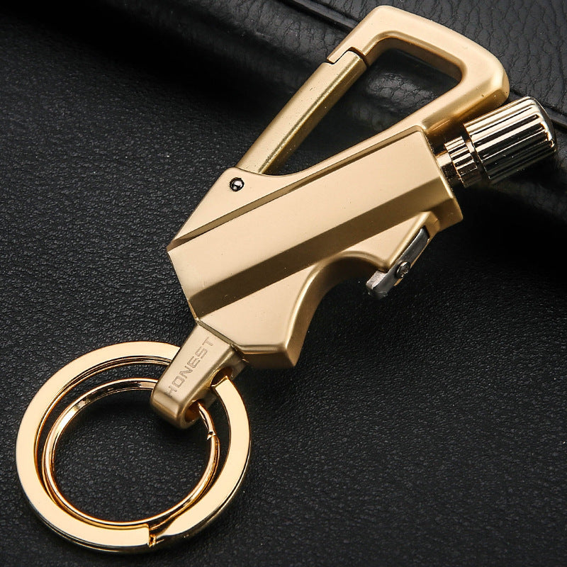 Creative Metal Keychain Lighter Wild Fire Ten Thousand Times Use Kerosene Lighters Gifts For Men Image