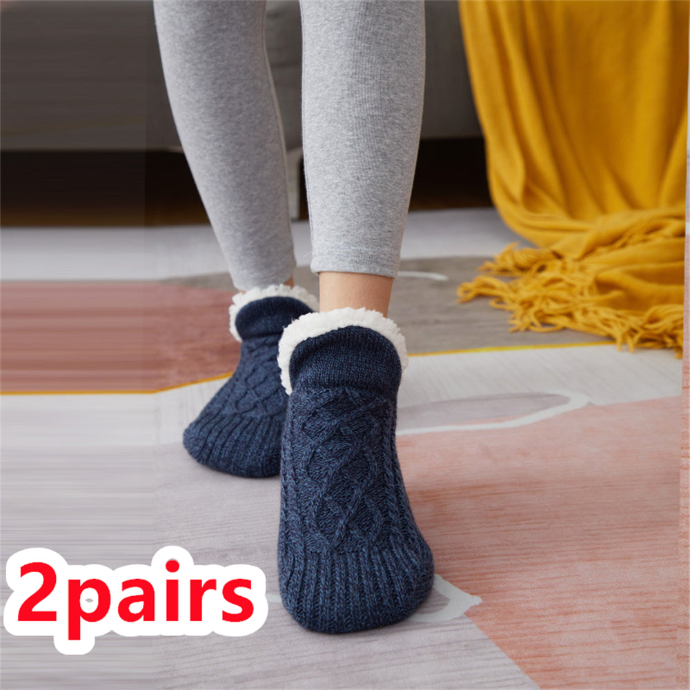 Winter Woolen Socks Women Thicken Warm Home Bedroom Socks Slippers Men Non-slip Foot Warmer Snow Socks Calcetines Mujer Image