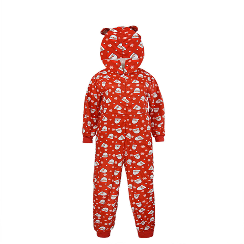 Christmas Family Matching Onesis Sleepwear Jumpsuit Santa Claus Long Sleeve Hooded Homewear Xmas Romper Nightwear For Kid Adults Image