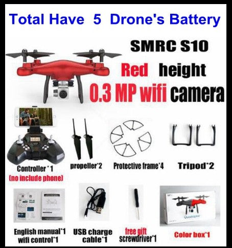 Sales Promotion WiFi 2MP Camera With S10 SMRC FPV Quadcopter Drone Helicopter UAV Micro Remote Control Toy RACER KIT Aircraft Image