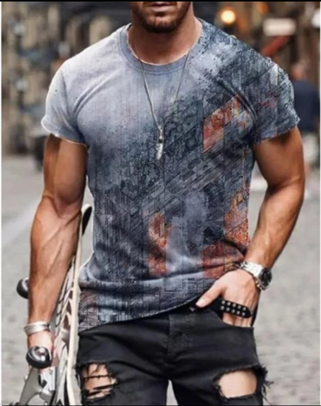 Abstract Painting Print Short-sleeved T-shirt Image