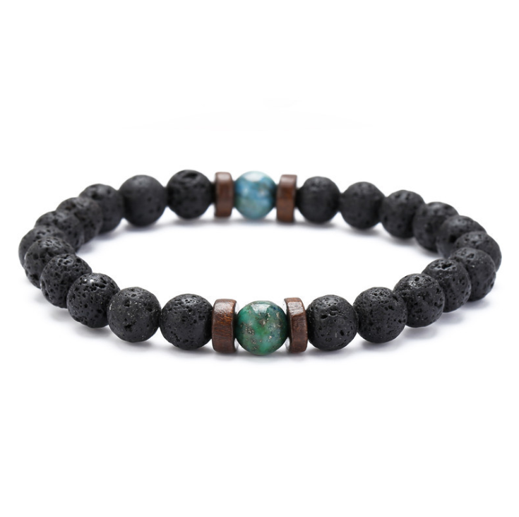 Personality Men's Black Volcanic Stone Bracelet Image