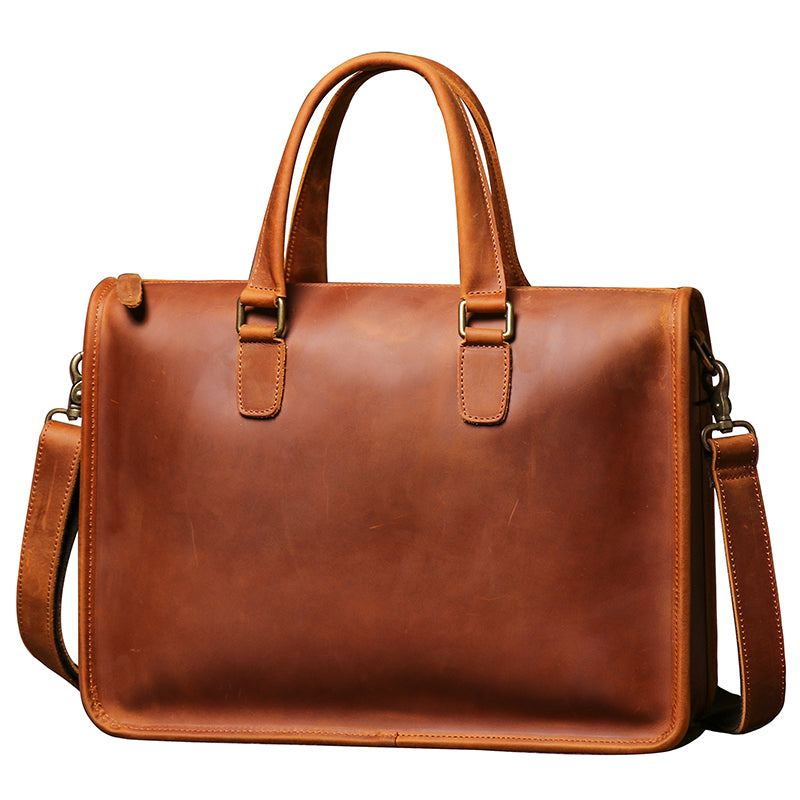 Men's Bag Crazy Horse Leather Briefcase For Laptop Image