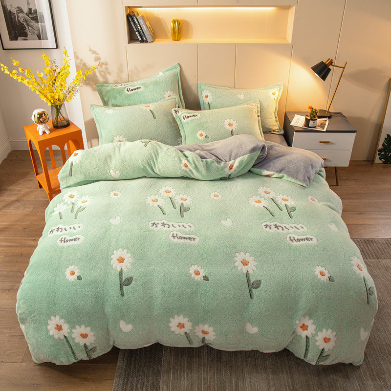 Four-piece Bedding With Velvet Sheets To Keep Warm Milk Velvet Image