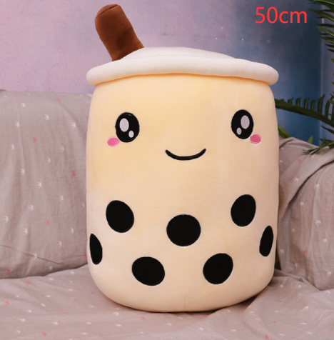 Cute Fruit Drink Plush Stuffed Soft Strawberry Milk Tea Plush Boba Tea Cup Toy Bubble Tea Pillow Cushion Kids Gift Image