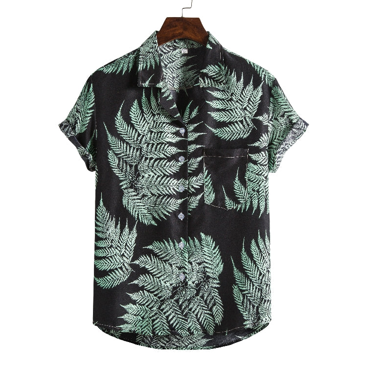 Men Short sleeved beach shirts men New printed T shirt Image