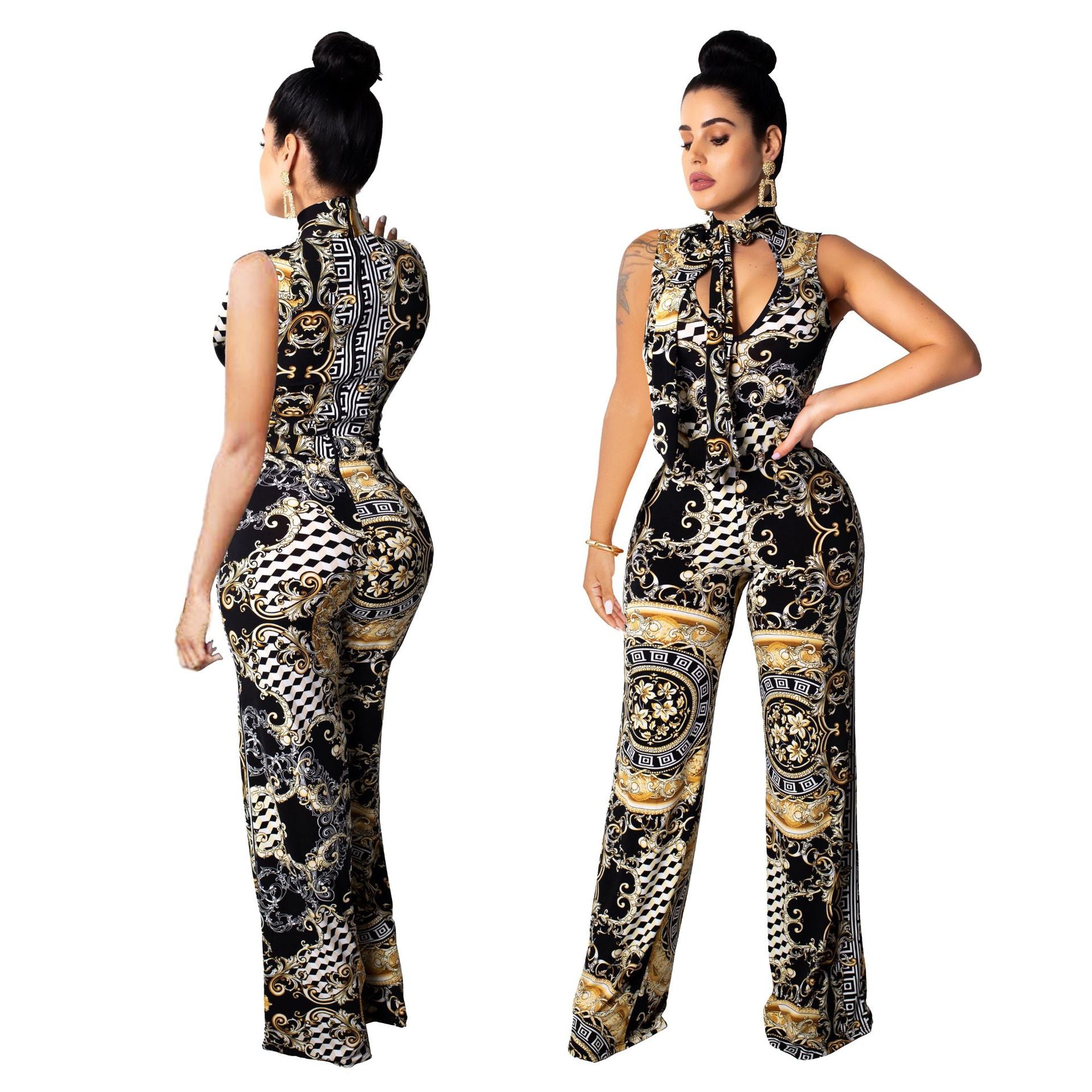 Printed sleeveless women's jumpsuit Image