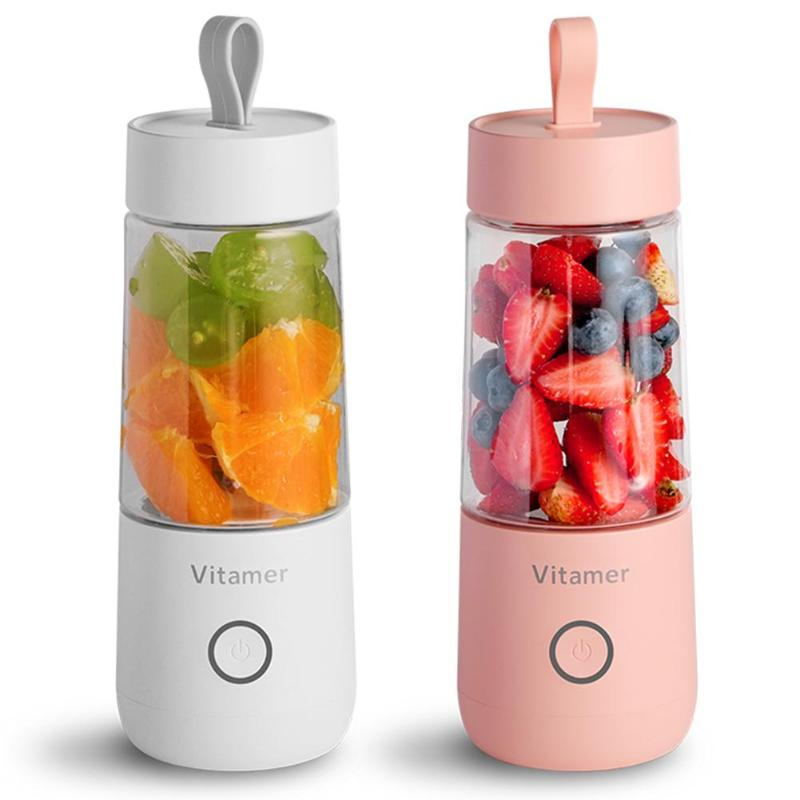 350ml Portable Blender Juicer Electric USB Rechargeable Mixer Smoothie Slushy Cup Fresh Juice Blender Bottle USB Charging Kitchen Gadgets Image