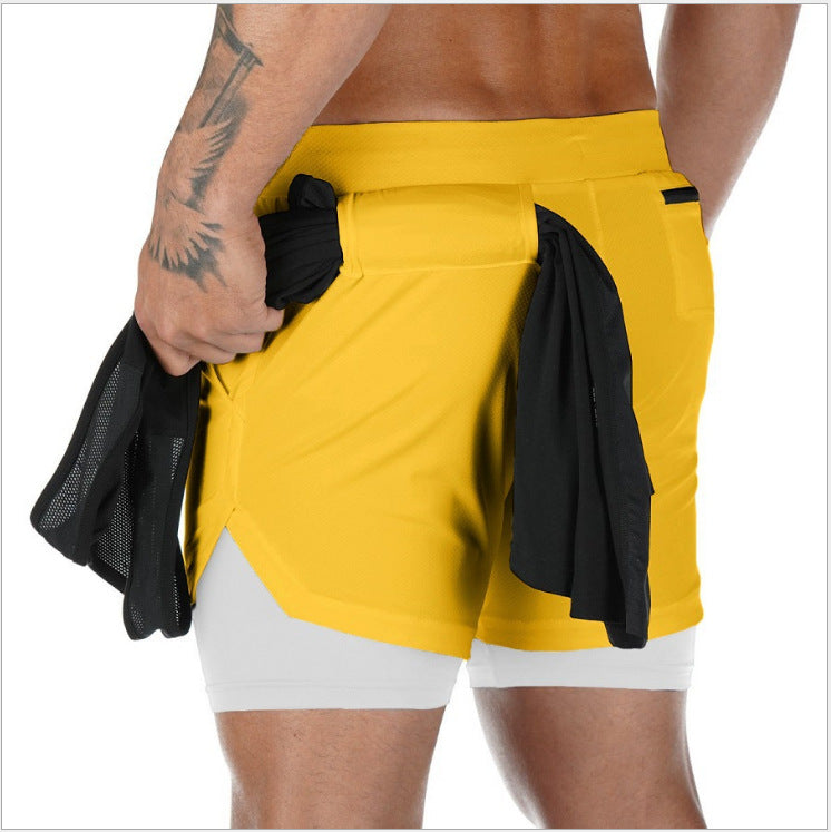 Summer Running Shorts Men 2 in 1 Sports  Shorts Image