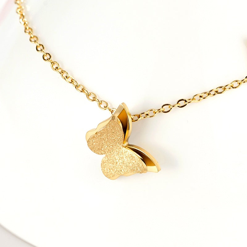 Gold Butterfly Anklet Single Chain Image