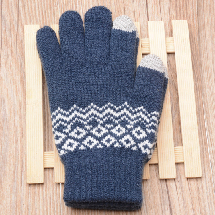 Couple knitted gloves touch screen gloves Image