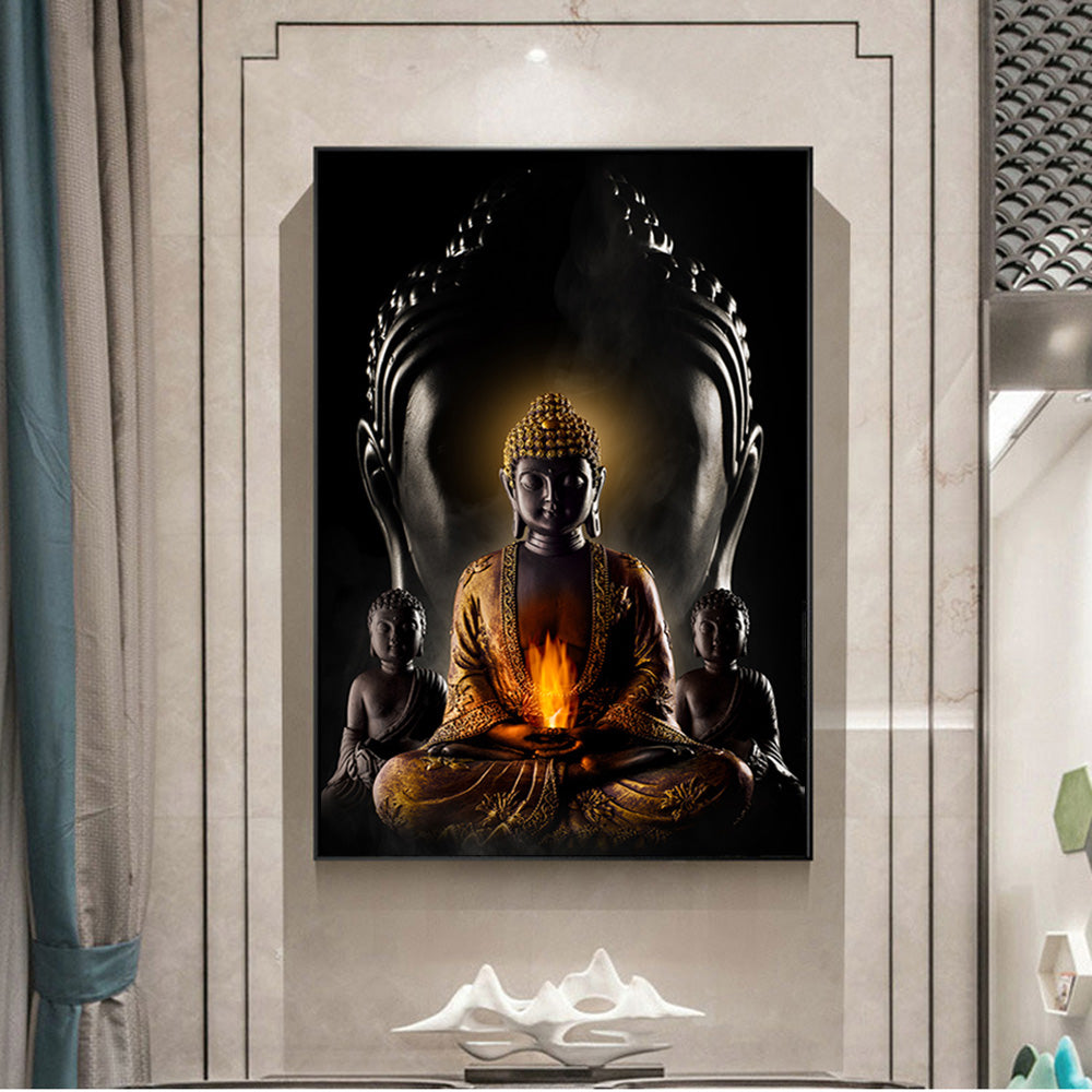 God Buddha Wall Art Canvas  Modern Buddha Canvas Art Paintings On The Wall Canvas Pictures Buddhism Posters Wall Decor Image