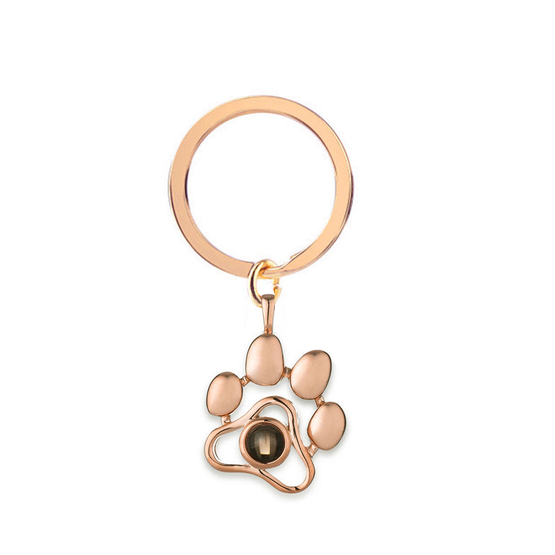Cute Animal Dog Paw Personalized Custom Projection Necklace Image