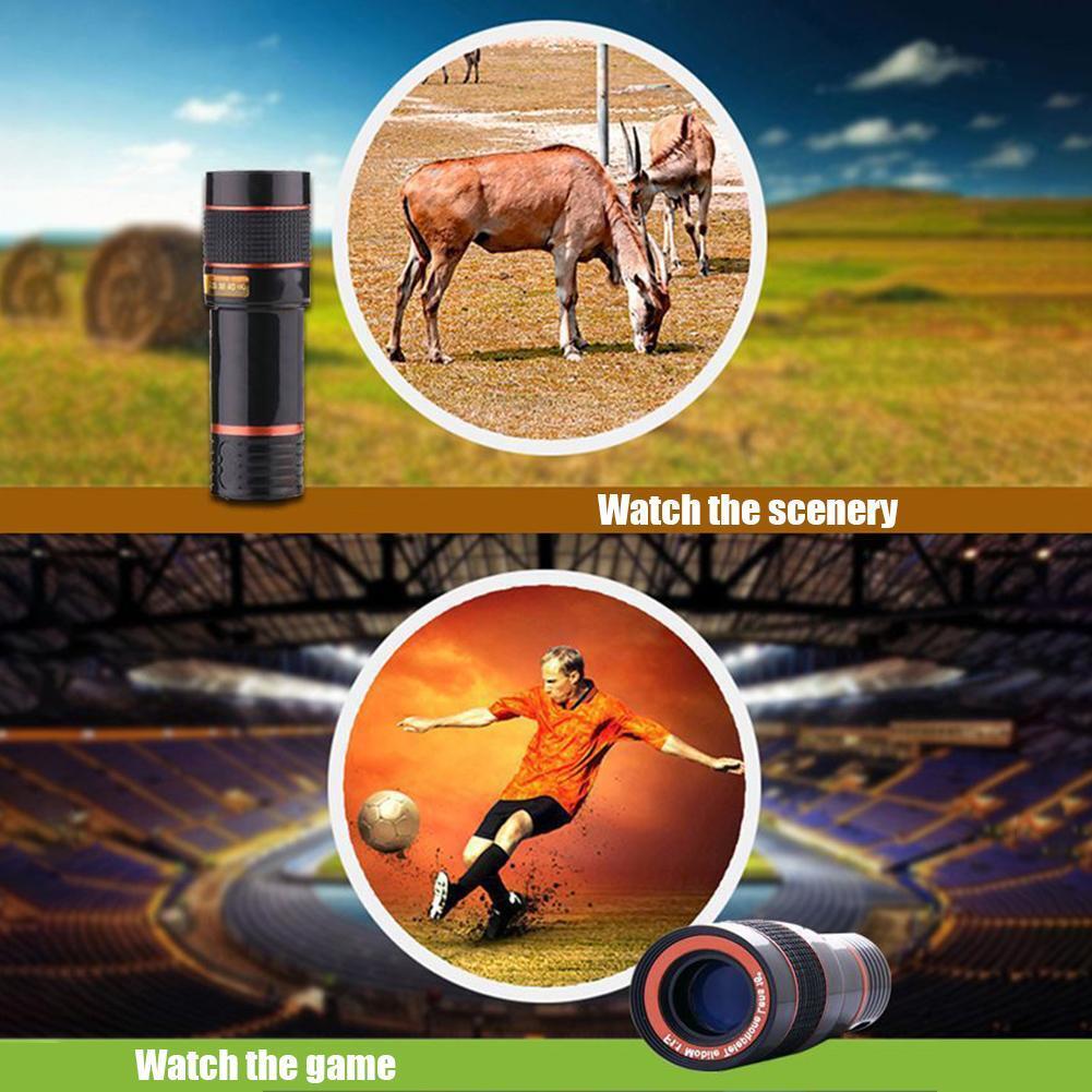 HD 8X Clip On Optical Zoom Telescope Camera Lens For Universal Mobile Cell Phone Image