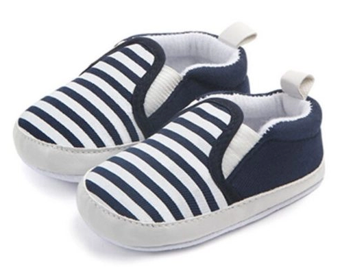 Brand New Pram Newborn Toddler Baby Girls Boys Kids Infant First Walkers Striped Classic Shoes Loafers Casual Soft Shoes Image