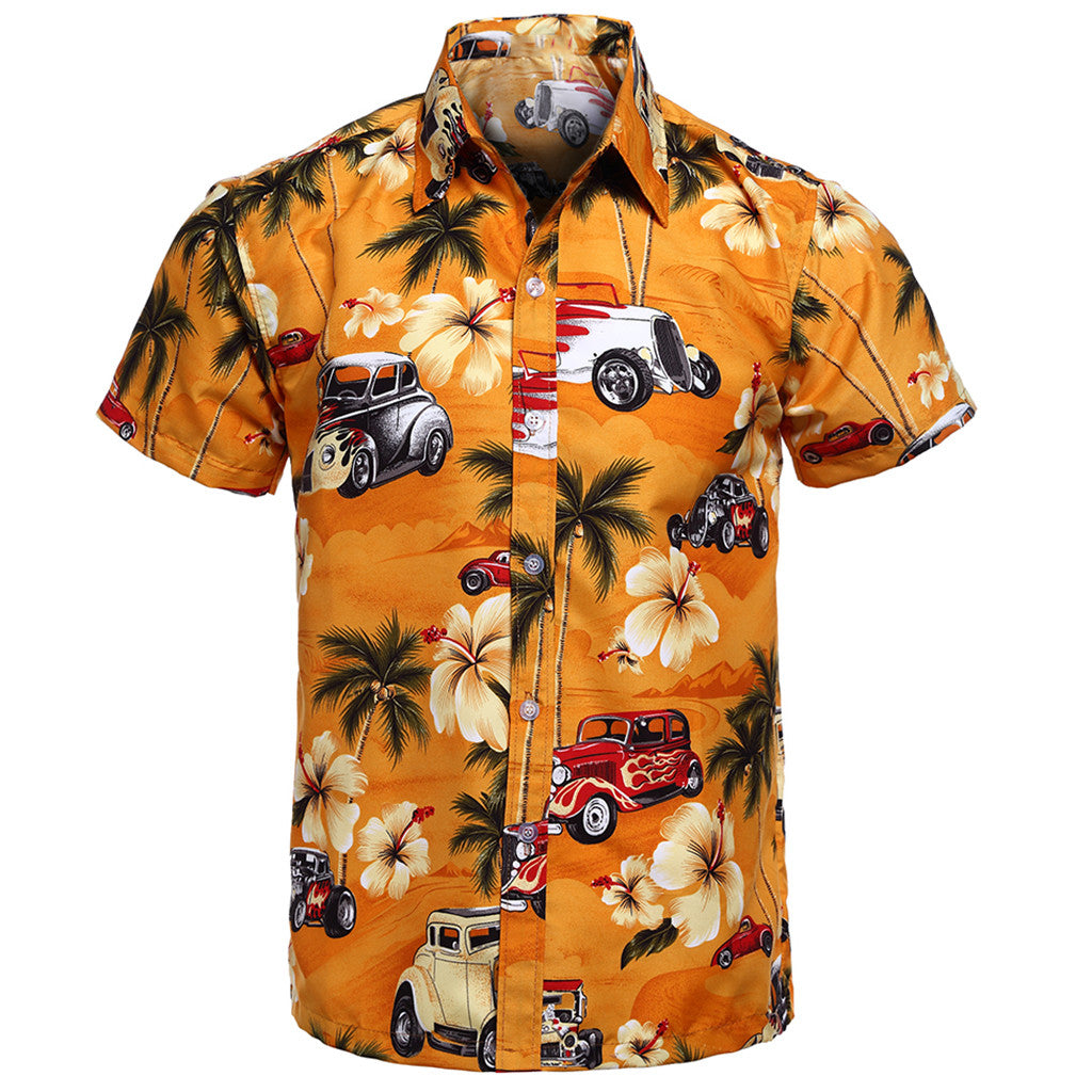 New Print Beach Shirt Summer Short Sleeve Shirt Image