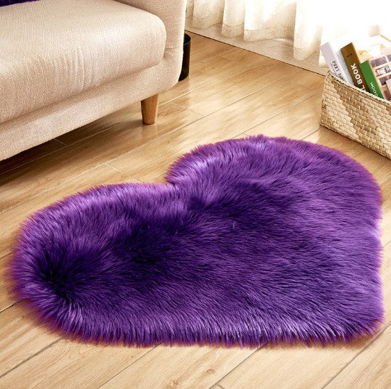 Plush Heart Shaped Carpet Non-Slip Mat Fluffy Rug Floor Mat Blanket Sofa Cushion Foot Pad Carpets For Living Room Home Decor Image