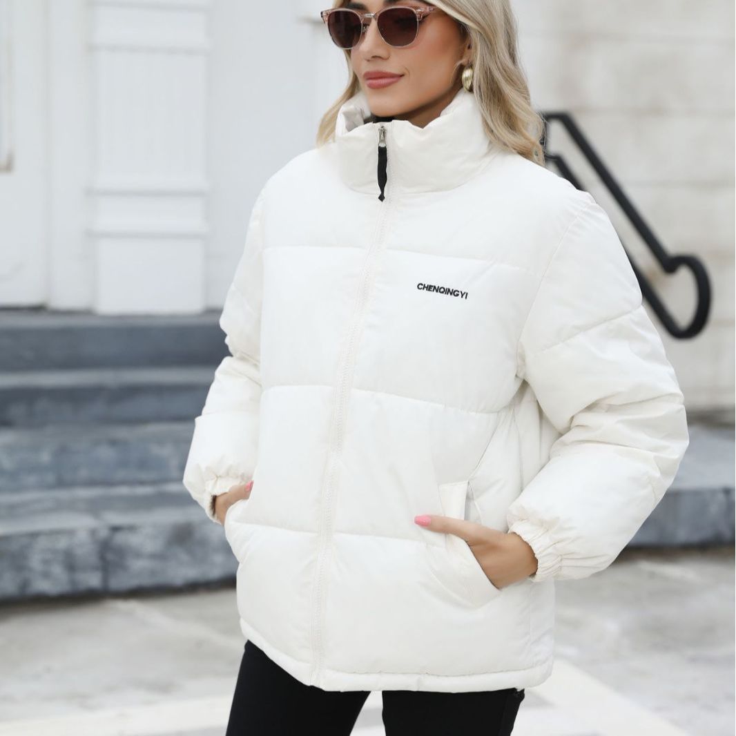 Winter Coat Women Casual Windproof Down Cotton Coat Warm Thickened Jacket Solid Outwear All-match Loose Tops Clothing Image