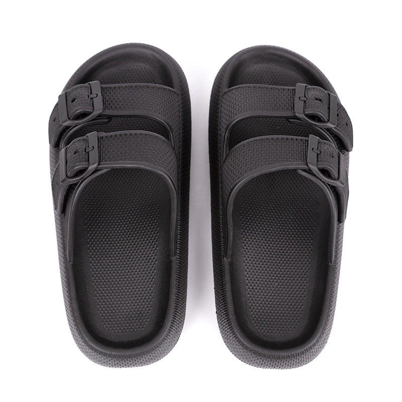 Platform Slippers Women's Summer Buckle Home Shoes Fashion Outdoor Wear Soft Bottom Sandals Image