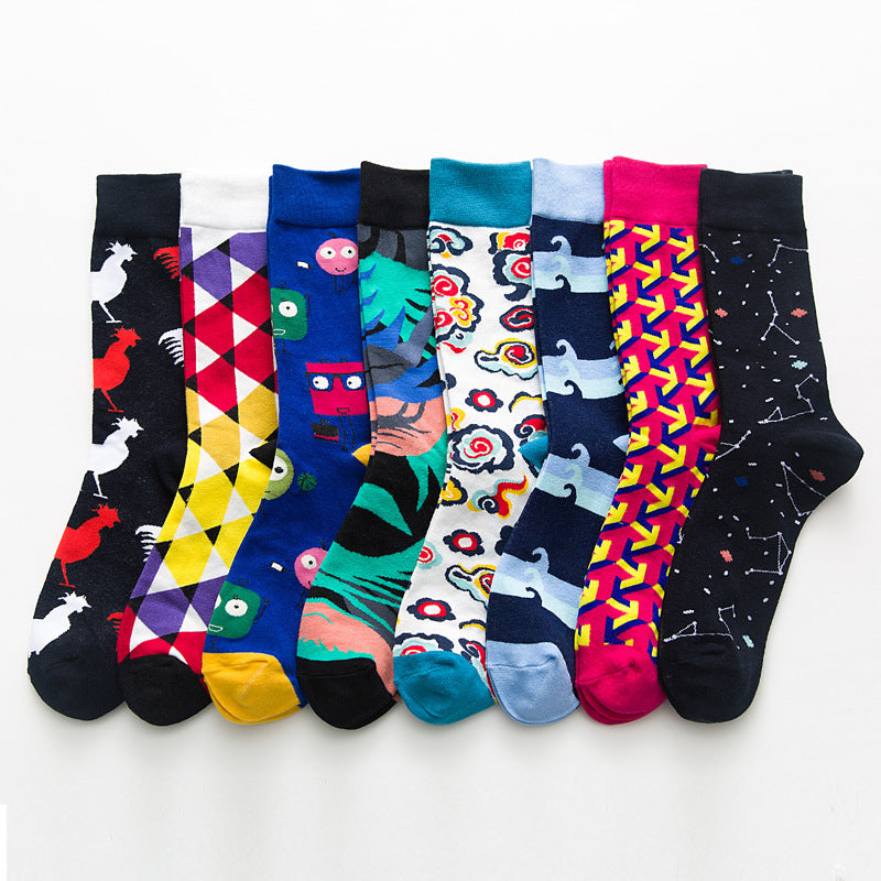 New Fashion Style Socks Short Chicken Geometry Pattern Funny Cotton Socks Image