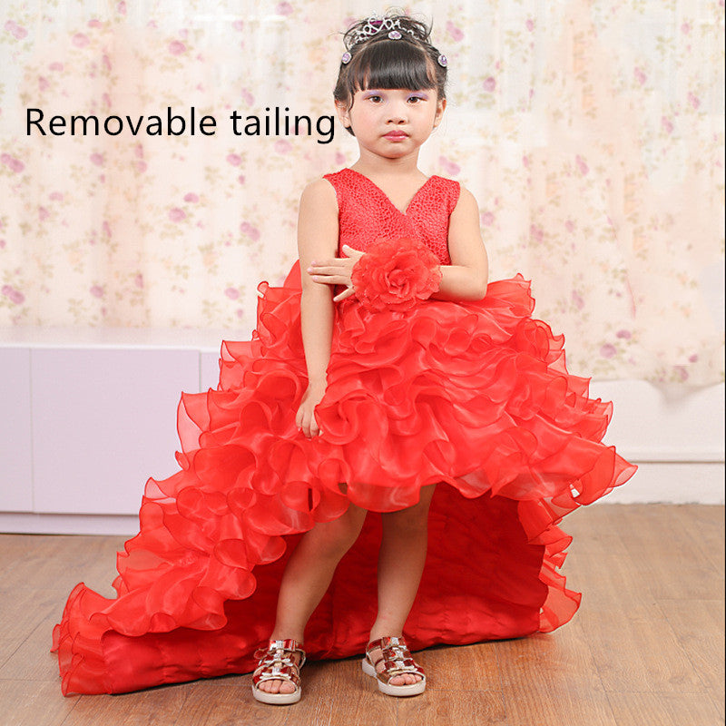 Trailing dress flower girl tuxedo small dress Image