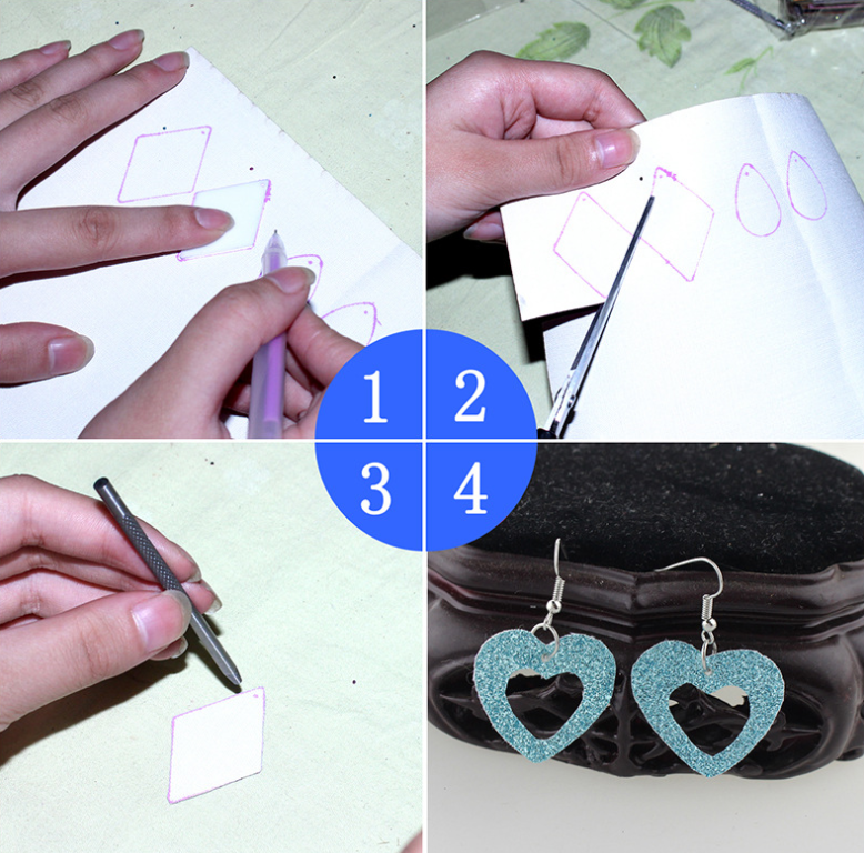 DIY earrings set pu leather double-sided set Image