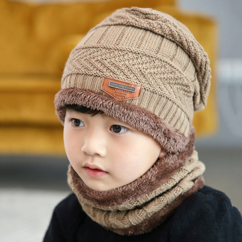 Warm knitted hat children's cap Image