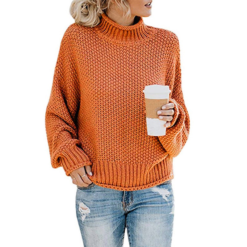 Cardigan Thick Thread Turtleneck Pullover Image