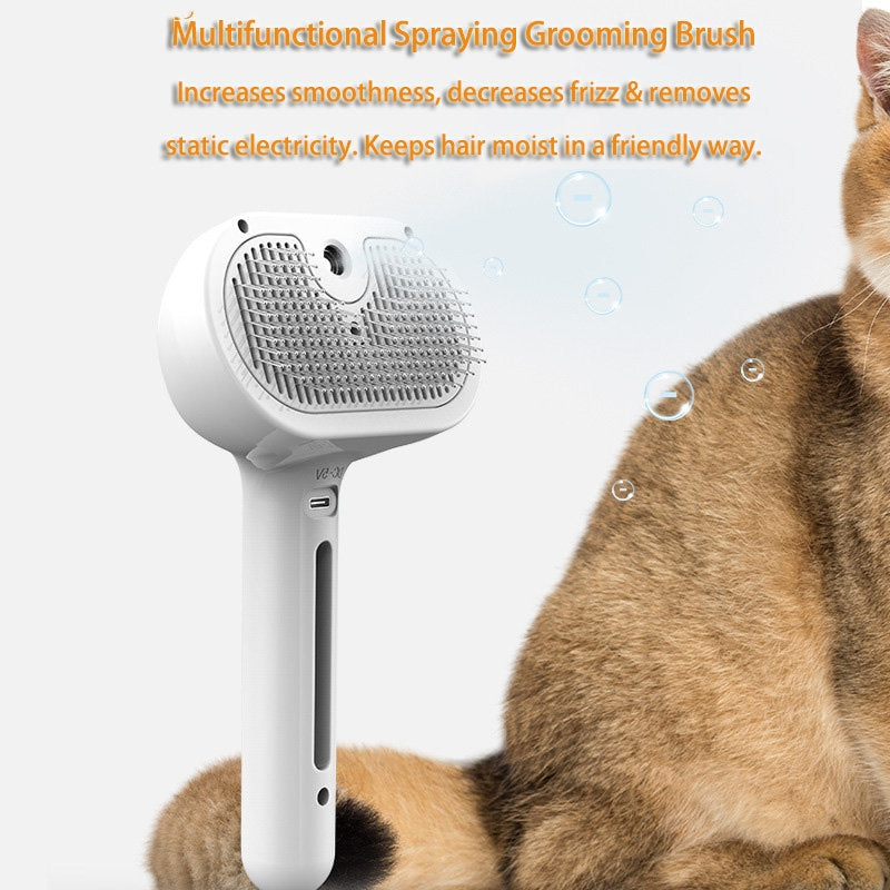 Pet Comb Self Cleaning Pets Hair Remover Brush For Dogs Grooming Tools Dematting Comb Built-in Mist Humidifier Pet Products Image