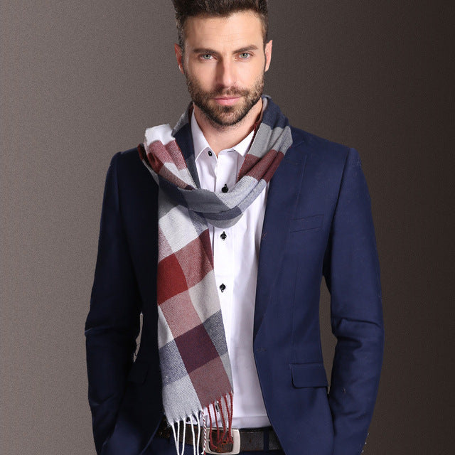 New Europe Fashion Shawl Scarves Men Winter Warm Tartan Image