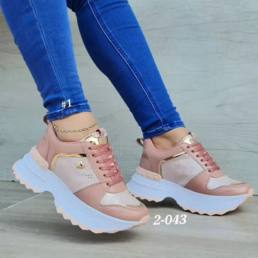 Women's Fashion Heel Lifed Sneakers Image