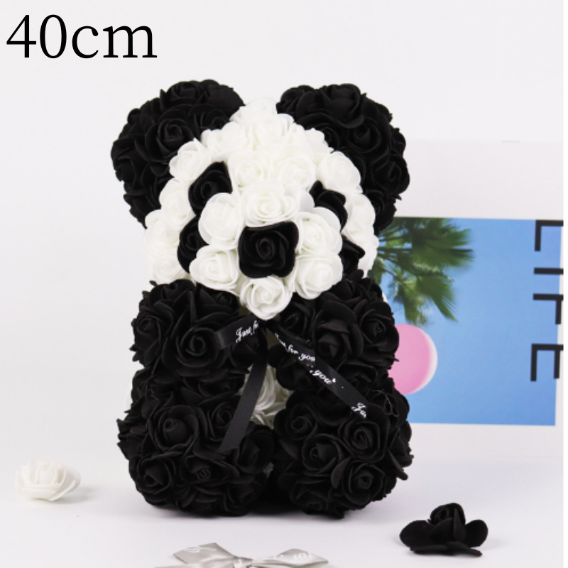 Valentine's Day Gift Rose Bear Eternal Flower Rose Teddy Bear PE Foam Bear 25cm Valentines Day Image