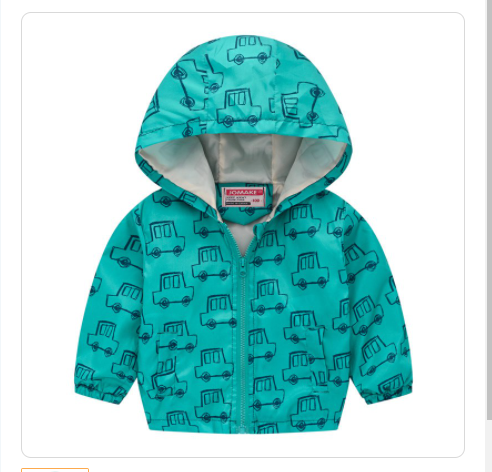 Hooded jacket with print pattern Image