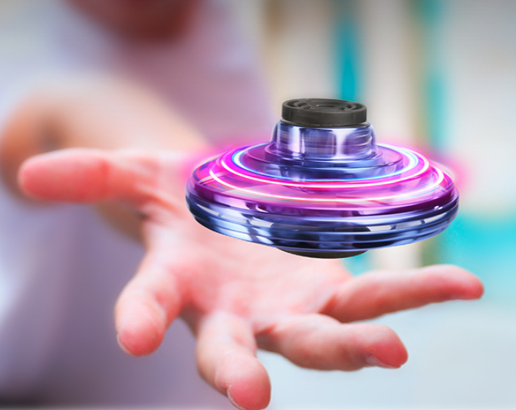 Mini Fingertip Gyro Interactive Decompression Toy Drone LED UFO Type Flying Helicopter Spinner Toy Kids Image