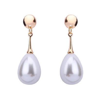 Waterdrop pearl simple personality earrings