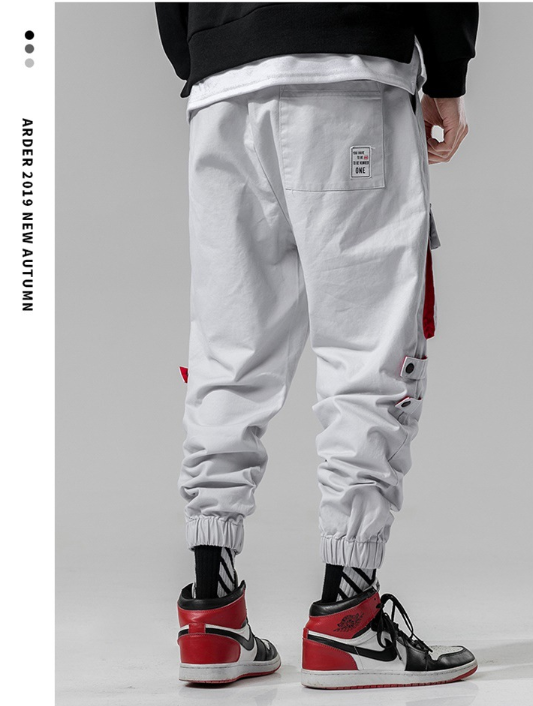 Elastic Waist Punk Pants Cargo Jogger Pants Image