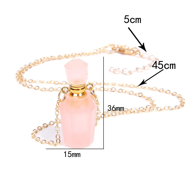 Perfume bottle crystal pendant necklace Image