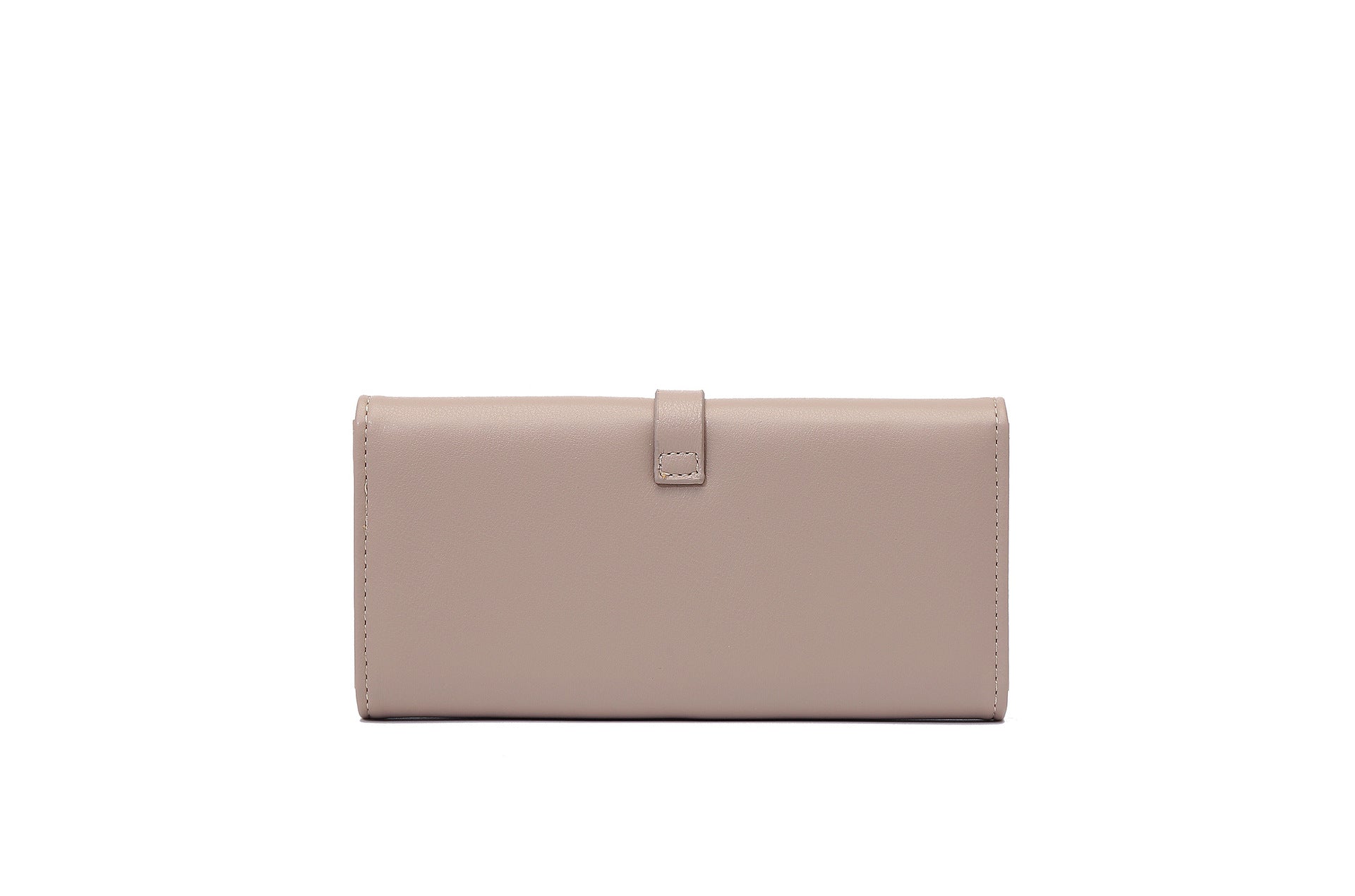 Long Metal Buckle Simple Tri-fold Clutch Image