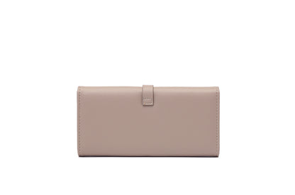 Long Metal Buckle Simple Tri-fold Clutch