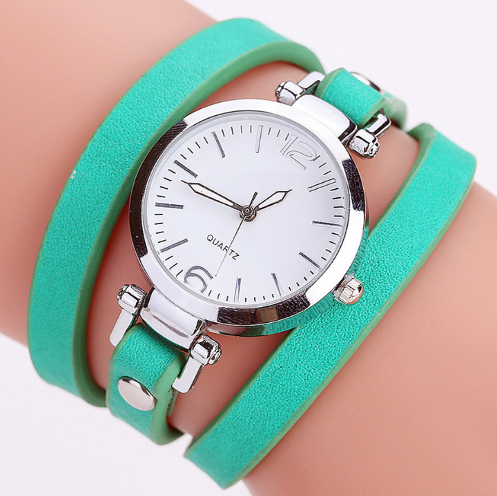 Women's Circle Bracelet Watch PU Strap Simple Alloy Small Dial Women's WatchM Image