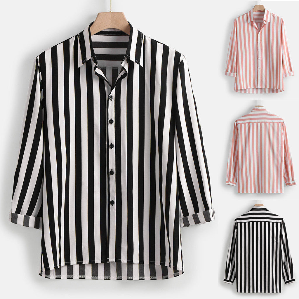 Men's long sleeve striped shirt Image