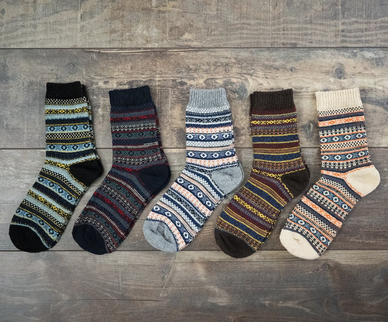 Winter Thick Warm Stripe Wool Socks Casual Sock Business Socks Image