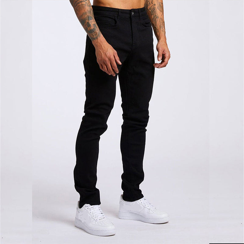 Men's Fashion Casual Slim Fit High Waist Jeans Image